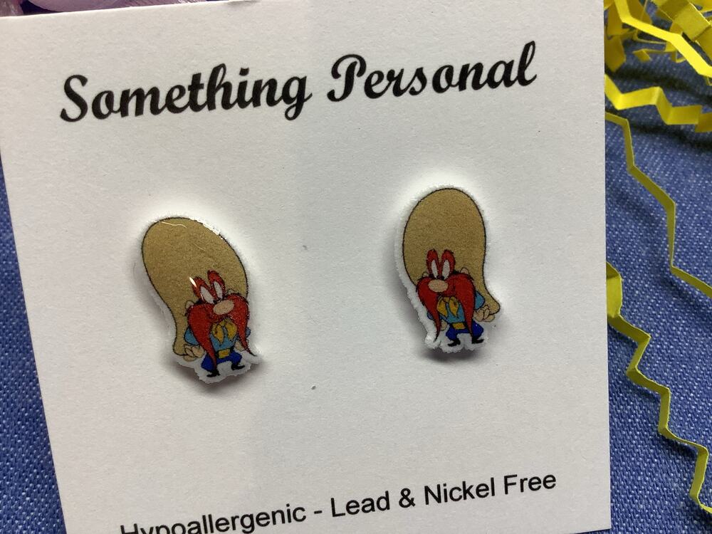 Yosemite Sam - Looney Tunes Inspired Post Earrings - Gift Boxed - Chibi Cute